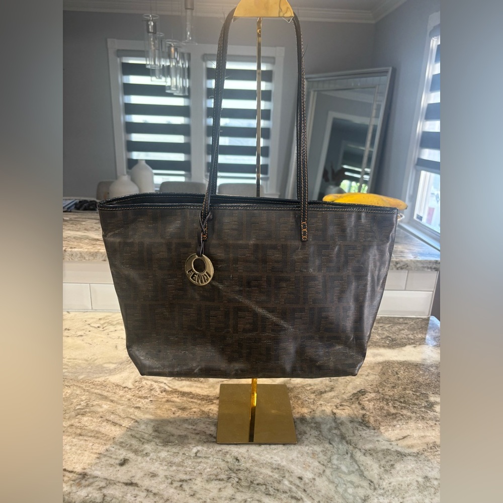 Fendi Brown Monogram FF Zucca Roll Tote